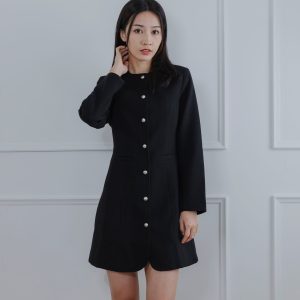GEORET6325 Freya Black Dress – MyAleshia