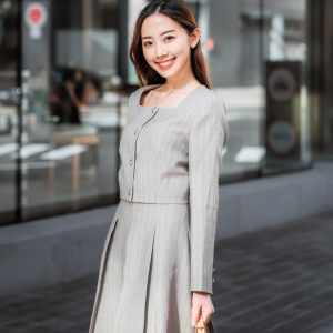 GEORET6330 Lennon Stripe Grey Top – MyAleshia