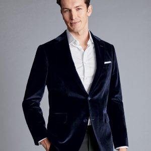 GEORET6355 Italian Velvet Jacket - Navy