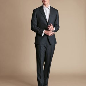 GEORET6360 Micro Check Suit - Dark Grey