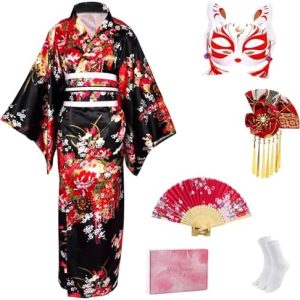 GEORET384 Japanese Costume Cosplay Halloween Black