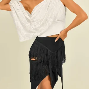 GEORET399  Fringe Slit Hem Skirt GL-0305